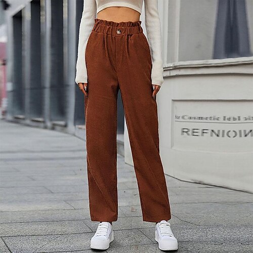 Women's Pants Trousers Straight Corduroy Brown Fashion Casual Weekend Side Pockets Wide Leg Full Length Comfort Plain S M L XL
Women's Pants Trousers Straight Corduroy Brown Fashion Casual Weekend Side Pockets Wide Leg Full Length Comfort Plain S M L XL