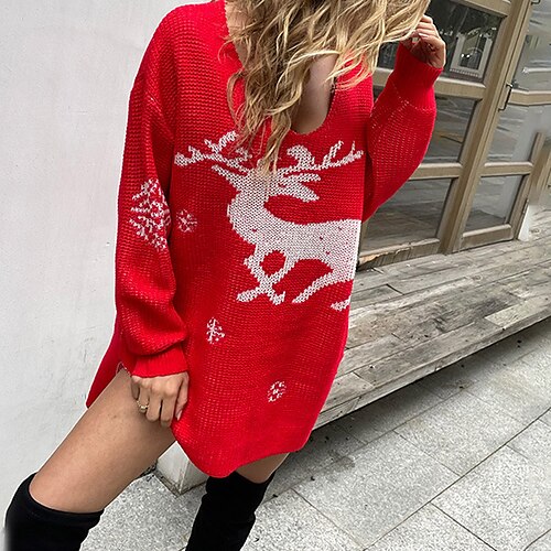 Women's Casual Dress Knit Dress Short Mini Dress Light Pink White Wine Red Long Sleeve Snowflake Elk Split Patchwork Knit Fall Winter V Neck Fashion 2022 S M L XL
Women's Casual Dress Knit Dress Short Mini Dress Light Pink White Wine Red Long Sleeve Snowflake Elk Split Patchwork Knit Fall Winter V Neck Fashion 2022 S M L XL