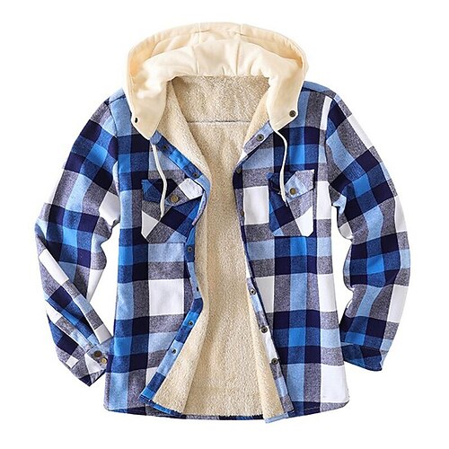 Men's Winter Jacket Shirt Jacket Winter Coat Sherpa jacket Hoodie Jacket Flannel Jacket Warm Casual Jacket Outerwear Plaid / Check Blue
Men's Winter Jacket Shirt Jacket Winter Coat Sherpa jacket Hoodie Jacket Flannel Jacket Warm Casual Jacket Outerwear Plaid / Check Blue