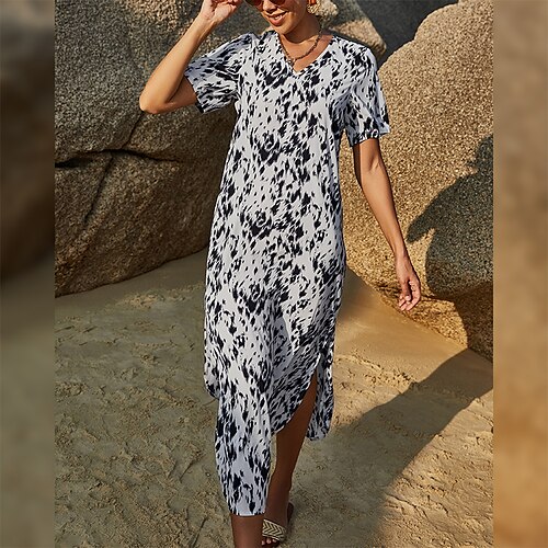 Women's Casual Dress Floral Dress Long Dress Maxi Dress Black Short Sleeve Floral Split Fall Spring V Neck Loose Fit 2022 S M L XL
Women's Casual Dress Floral Dress Long Dress Maxi Dress Black Short Sleeve Floral Split Fall Spring V Neck Loose Fit 2022 S M L XL