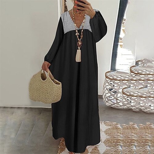 Women's Casual Dress Long Dress Maxi Dress Black Yellow Red Long Sleeve Plaid Print Winter Fall Autumn V Neck Mature Winter Dress Weekend Fall Dress Loose Fit 2022 S M L XL XXL 3XL 4XL 5XL
Women's Casual Dress Long Dress Maxi Dress Black Yellow Red Long Sleeve Plaid Print Winter Fall Autumn V Neck Mature Winter Dress Weekend Fall Dress Loose Fit 2022 S M L XL XXL 3XL 4XL 5XL