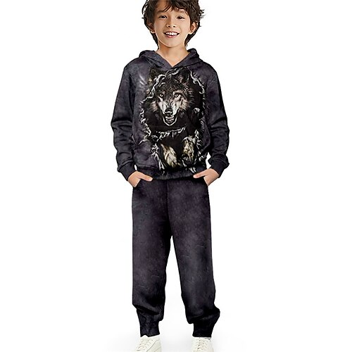 2 Pieces Kids Boys Hoodie & Pants HoodieSet Clothing Set Outfit Animal Wolf Long Sleeve Print Set Outdoor Sports Cool Winter Fall 3-12 Years Gray
2 Pieces Kids Boys Hoodie & Pants HoodieSet Clothing Set Outfit Animal Wolf Long Sleeve Print Set Outdoor Sports Cool Winter Fall 3-12 Years Gray