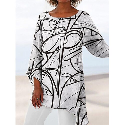 Women's Shirt Yellow Navy Blue White Graphic Tie Dye Asymmetric Print Long Sleeve Daily Weekend Streetwear Casual Round Neck Long M / 3D Print
Women's Shirt Yellow Navy Blue White Graphic Tie Dye Asymmetric Print Long Sleeve Daily Weekend Streetwear Casual Round Neck Long M / 3D Print