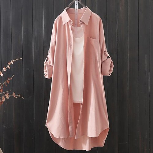Women's Plus Size Tops Blouse Shirt Solid Color Button Long Sleeve Shirt Collar Basic Casual Daily Going out Polyester Fall Winter Blue Pink
Women's Plus Size Tops Blouse Shirt Solid Color Button Long Sleeve Shirt Collar Basic Casual Daily Going out Polyester Fall Winter Blue Pink