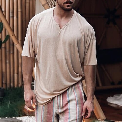 Men's T shirt Tee Solid Color V Neck Khaki Short Sleeve Street Daily Tops Fashion Designer Casual Comfortable / Summer / Summer / Sports
Men's T shirt Tee Solid Color V Neck Khaki Short Sleeve Street Daily Tops Fashion Designer Casual Comfortable / Summer / Summer / Sports