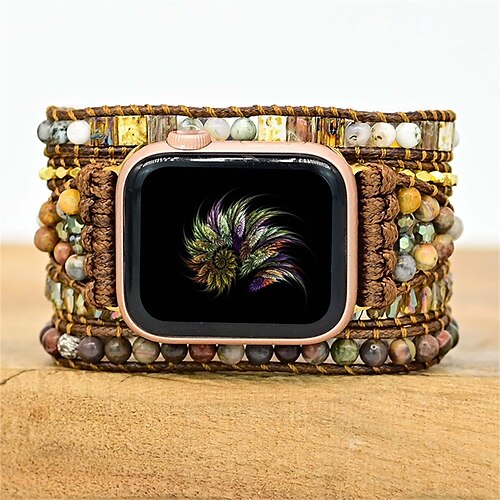 1PC Smart Watch Band Compatible with Apple iWatch Apple Watch Ultra 49mm Series 8/7/6/5/4/3/2/1 / SE Decorative Rings Loops for iWatch Smartwatch Strap Wristband Fabric Beaded Handmade Adjustable
1PC Smart Watch Band Compatible with Apple iWatch Apple Watch Ultra 49mm Series 8/7/6/5/4/3/2/1 / SE Decorative Rings Loops for iWatch Smartwatch Strap Wristband Fabric Beaded Handmade Adjustable