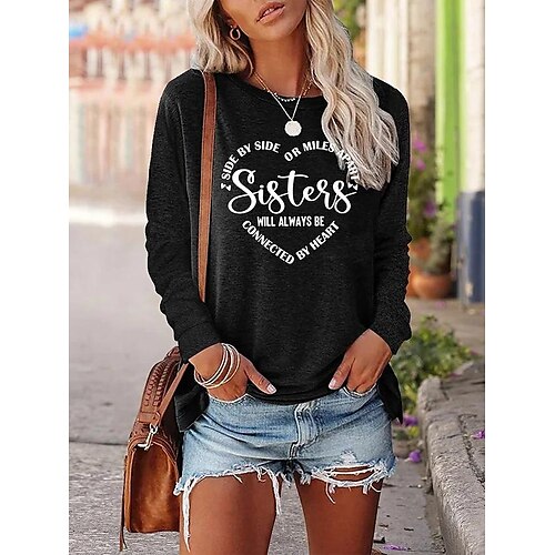 Women's Shirt Green Blue Pink Heart Letter Print Long Sleeve Casual Sports Basic Round Neck Regular S
Women's Shirt Green Blue Pink Heart Letter Print Long Sleeve Casual Sports Basic Round Neck Regular S