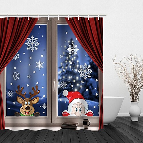 Christmas Shower Curtain with Hooks,Christmas Bath Shade the Snowman Christmas Balls Printing Modern Polyester Processing Waterproof Bathroom Shower Curtain Hook
Christmas Shower Curtain with Hooks,Christmas Bath Shade the Snowman Christmas Balls Printing Modern Polyester Processing Waterproof Bathroom Shower Curtain Hook