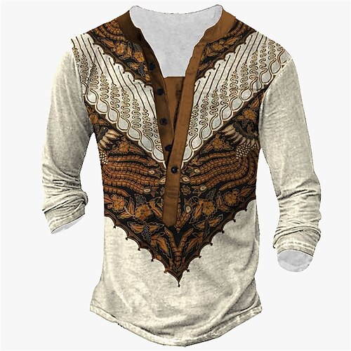 Men's T shirt Tee Henley Shirt Tee Graphic Henley Brown 3D Print Plus Size Outdoor Daily Long Sleeve Button-Down Print Clothing Apparel Basic Designer Classic Comfortable / Sports
Men's T shirt Tee Henley Shirt Tee Graphic Henley Brown 3D Print Plus Size Outdoor Daily Long Sleeve Button-Down Print Clothing Apparel Basic Designer Classic Comfortable / Sports