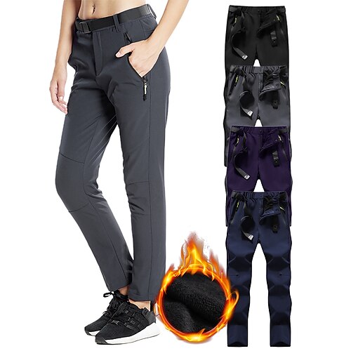 Women's Hiking Pants Trousers Fleece Lined Pants Softshell Pants Winter Outdoor Thermal Warm Windproof Breathable Water Resistant Pants / Trousers Bottoms Elastic Waist Zipper Pocket Black Purple
Women's Hiking Pants Trousers Fleece Lined Pants Softshell Pants Winter Outdoor Thermal Warm Windproof Breathable Water Resistant Pants / Trousers Bottoms Elastic Waist Zipper Pocket Black Purple