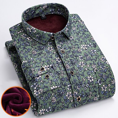 Men's Dress Shirt Fleece Shirt Floral Turndown Green Blue Street Daily Long Sleeve Button-Down Print Clothing Apparel Fashion Business Casual Comfortable
Men's Dress Shirt Fleece Shirt Floral Turndown Green Blue Street Daily Long Sleeve Button-Down Print Clothing Apparel Fashion Business Casual Comfortable