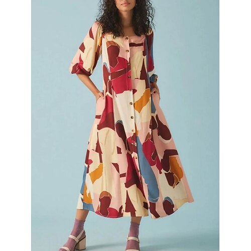 Women's Casual Dress Shift Dress Midi Dress Rainbow 3/4 Length Sleeve Print Pocket Print Fall Winter Square Neck Stylish Casual Modern 2022 S M L XL
Women's Casual Dress Shift Dress Midi Dress Rainbow 3/4 Length Sleeve Print Pocket Print Fall Winter Square Neck Stylish Casual Modern 2022 S M L XL