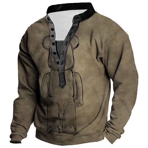 Men's Unisex Sweatshirt Pullover Button Up Hoodie Blue Royal Blue Brown Light Blue Gray Standing Collar Bear Graphic Prints Print Casual Daily Sports 3D Print Streetwear Designer Casual Spring & Fall
Men's Unisex Sweatshirt Pullover Button Up Hoodie Blue Royal Blue Brown Light Blue Gray Standing Collar Bear Graphic Prints Print Casual Daily Sports 3D Print Streetwear Designer Casual Spring & Fall