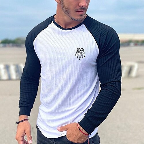 Men's T shirt Tee Graphic Geometric Crew Neck White Hot Stamping Street Daily Long Sleeve Patchwork Print Clothing Apparel Fashion Designer Casual Comfortable / Sports
Men's T shirt Tee Graphic Geometric Crew Neck White Hot Stamping Street Daily Long Sleeve Patchwork Print Clothing Apparel Fashion Designer Casual Comfortable / Sports