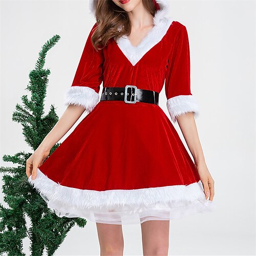 Women's Holiday Dress A Line Dress Short Mini Dress Green Red 3/4 Length Sleeve Pure Color Christmas hat With Belt Fall Winter Hooded Party 2022 M L XL 2XL
Women's Holiday Dress A Line Dress Short Mini Dress Green Red 3/4 Length Sleeve Pure Color Christmas hat With Belt Fall Winter Hooded Party 2022 M L XL 2XL