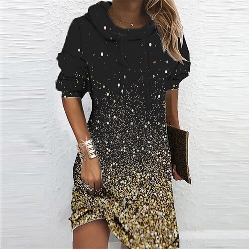 Women's Hoodie Dress Winter Dress Gold Long Sleeve Color Gradient Print Winter Fall Hooded Vacation Casual Fall Dress 2022 S M L XL XXL 3XL
Women's Hoodie Dress Winter Dress Gold Long Sleeve Color Gradient Print Winter Fall Hooded Vacation Casual Fall Dress 2022 S M L XL XXL 3XL