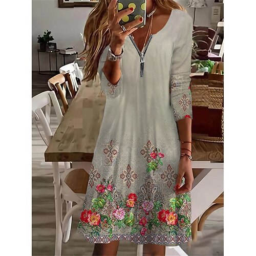 Women's Casual Dress Shift Dress Knee Length Dress Green Long Sleeve Floral Zipper Print Fall Winter V Neck Vacation Casual 2022 S M L XL 2XL 3XL 4XL 5XL 6XL
Women's Casual Dress Shift Dress Knee Length Dress Green Long Sleeve Floral Zipper Print Fall Winter V Neck Vacation Casual 2022 S M L XL 2XL 3XL 4XL 5XL 6XL