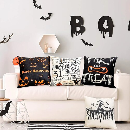 Halloween Double Side Cushion Cover 4PC Soft Decorative Square Throw Pillow Cover Cushion Case Pillowcase for Bedroom Livingroom Superior Quality Machine Washable Indoor Cushion for Sofa Couch Bed Chair Pumpkin Bat Witch Spider
Halloween Double Side Cushion Cover 4PC Soft Decorative Square Throw Pillow Cover Cushion Case Pillowcase for Bedroom Livingroom Superior Quality Machine Washable Indoor Cushion for Sofa Couch Bed Chair Pumpkin Bat Witch Spider