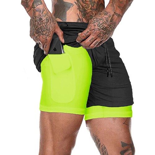 Men's Running Shorts Gym Shorts Drawstring 2 in 1 Shorts Sports & Outdoor Athleisure Breathable Quick Dry Active Training Walking Jogging Sportswear Activewear Solid Colored Deep Green fluorescent
Men's Running Shorts Gym Shorts Drawstring 2 in 1 Shorts Sports & Outdoor Athleisure Breathable Quick Dry Active Training Walking Jogging Sportswear Activewear Solid Colored Deep Green fluorescent