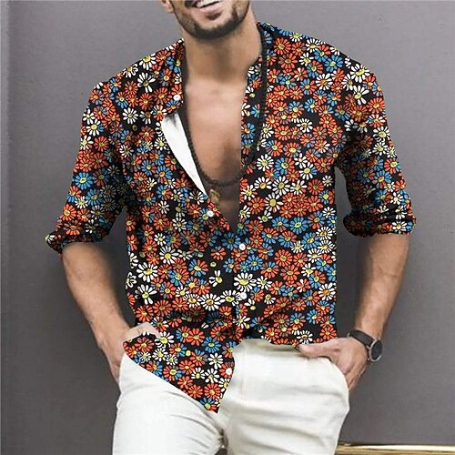 Men's Shirt Daisy Stand Collar Black 3D Print Outdoor Street Long Sleeve Button-Down Print Clothing Apparel Fashion Designer Casual Breathable
Men's Shirt Daisy Stand Collar Black 3D Print Outdoor Street Long Sleeve Button-Down Print Clothing Apparel Fashion Designer Casual Breathable