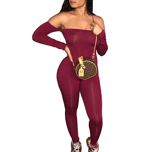 Women's Jumpsuit Backless High Waist Solid Color Off Shoulder Active Street Sport Bodycon Long Sleeve Wine Army Green Gray S M L Winter
Women's Jumpsuit Backless High Waist Solid Color Off Shoulder Active Street Sport Bodycon Long Sleeve Wine Army Green Gray S M L Winter