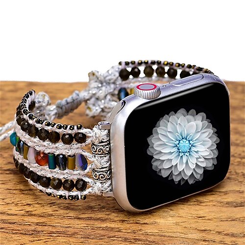 1PC Smart Watch Band Compatible with Apple iWatch Apple Watch Ultra 49mm Series 8/7/6/5/4/3/2/1 / SE Decorative Rings Loops for iWatch Smartwatch Strap Wristband Fabric Beaded Handmade Adjustable
1PC Smart Watch Band Compatible with Apple iWatch Apple Watch Ultra 49mm Series 8/7/6/5/4/3/2/1 / SE Decorative Rings Loops for iWatch Smartwatch Strap Wristband Fabric Beaded Handmade Adjustable