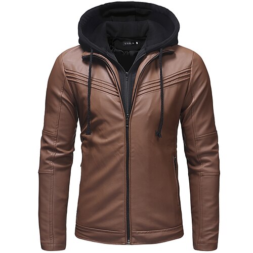Men's Faux Leather Jacket Hoodie Jacket Biker Jacket Thermal Warm Windproof Rain Waterproof Outdoor Casual Daily Weekend Zipper Hoodie Stylish Minimalist Casual Jacket Outerwear Plain Drawstring
Men's Faux Leather Jacket Hoodie Jacket Biker Jacket Thermal Warm Windproof Rain Waterproof Outdoor Casual Daily Weekend Zipper Hoodie Stylish Minimalist Casual Jacket Outerwear Plain Drawstring