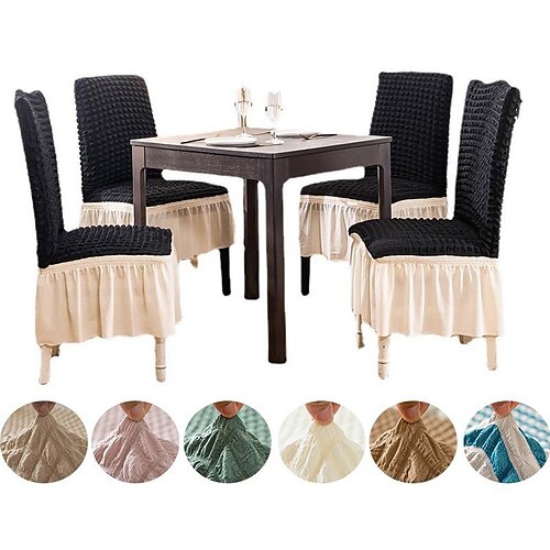 Stretch Seersucker Dining Chair Cover Stretch Chair Cover with Skirt, 1 Piece Chair Protector Cover Seat Slipcover for Dining Room,Wedding, Ceremony, Banquet,Home Decor
Stretch Seersucker Dining Chair Cover Stretch Chair Cover with Skirt, 1 Piece Chair Protector Cover Seat Slipcover for Dining Room,Wedding, Ceremony, Banquet,Home Decor