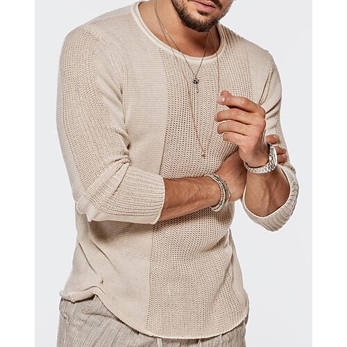 Men's Sweater Pullover Sweater Jumper Waffle Knit Cropped Knitted Solid Color Crew Neck Basic Stylish Outdoor Daily Clothing Apparel Winter Fall Khaki Light gray M L XL
Men's Sweater Pullover Sweater Jumper Waffle Knit Cropped Knitted Solid Color Crew Neck Basic Stylish Outdoor Daily Clothing Apparel Winter Fall Khaki Light gray M L XL