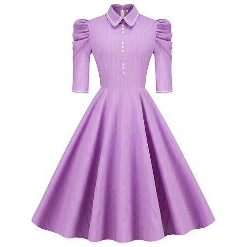 Women's 1950s Audrey Hepburn Swing Dress 100% Cotton Flare Dress Puffed Sleeves Retro Vintage Dailywear Tea Party Casual Daily Short Sleeve Fit & Flare Dress Christmas
Women's 1950s Audrey Hepburn Swing Dress 100% Cotton Flare Dress Puffed Sleeves Retro Vintage Dailywear Tea Party Casual Daily Short Sleeve Fit & Flare Dress Christmas