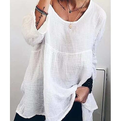 Women's Blouse Shirt Green Blue Pink Plain Long Sleeve Daily Weekend Streetwear Casual Round Neck Regular Loose Fit S
Women's Blouse Shirt Green Blue Pink Plain Long Sleeve Daily Weekend Streetwear Casual Round Neck Regular Loose Fit S