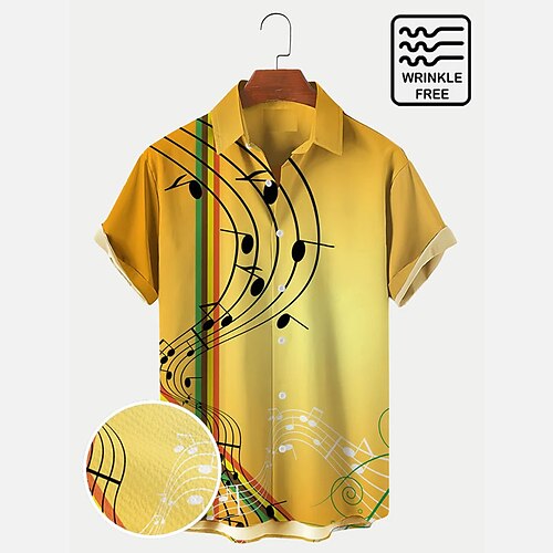Men's Shirt Graphic Shirt Notes Turndown Yellow 3D Print Outdoor Street Short Sleeves Button-Down Print Clothing Apparel Designer Casual Breathable / Summer / Spring / Summer
Men's Shirt Graphic Shirt Notes Turndown Yellow 3D Print Outdoor Street Short Sleeves Button-Down Print Clothing Apparel Designer Casual Breathable / Summer / Spring / Summer