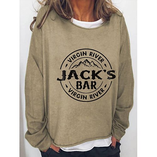 Women's Pullover Basic Casual Print Black Khaki Light Grey Letter Loose Fit Casual Crew Neck Long Sleeve S M L XL XXL 3XL
Women's Pullover Basic Casual Print Black Khaki Light Grey Letter Loose Fit Casual Crew Neck Long Sleeve S M L XL XXL 3XL