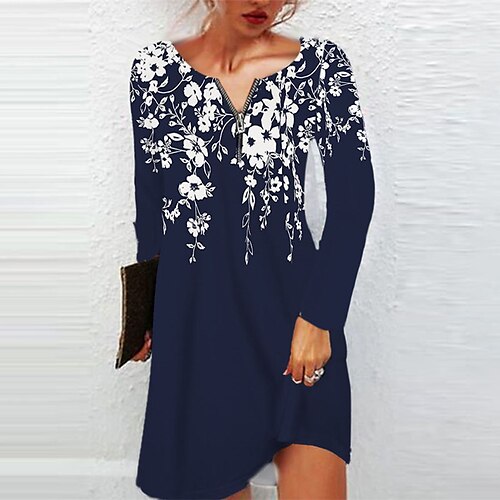 Women's Casual Dress T Shirt Dress Tee Dress Shift Dress Black Wine Dark Blue Long Sleeve Floral Zipper Winter Fall Autumn Crew Neck Modern Winter Dress Weekend Fall Dress 2022 XS S M L XL XXL 3XL
Women's Casual Dress T Shirt Dress Tee Dress Shift Dress Black Wine Dark Blue Long Sleeve Floral Zipper Winter Fall Autumn Crew Neck Modern Winter Dress Weekend Fall Dress 2022 XS S M L XL XXL 3XL