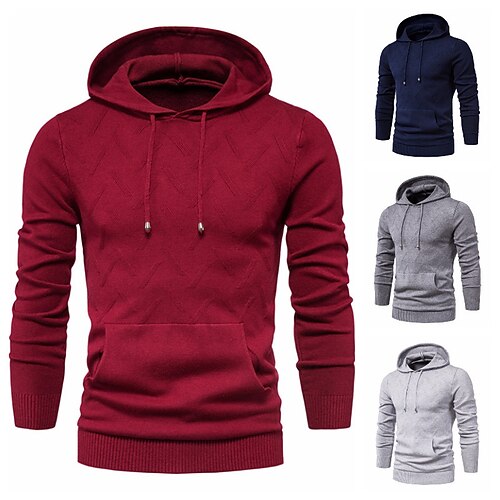 Men's Pullover Sweater jumper Ribbed Knit Cropped Knitted Solid Color Hooded Basic Stylish Outdoor Daily Clothing Apparel Fall Winter Wine Light gray M L XL / Cotton / Long Sleeve / Long Sleeve
Men's Pullover Sweater jumper Ribbed Knit Cropped Knitted Solid Color Hooded Basic Stylish Outdoor Daily Clothing Apparel Fall Winter Wine Light gray M L XL / Cotton / Long Sleeve / Long Sleeve