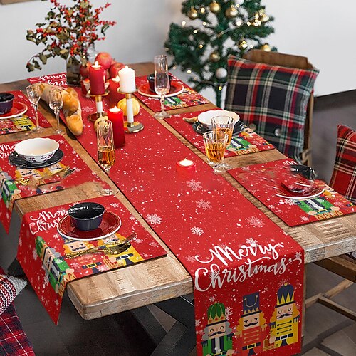 Christmas Table Runner, Seasonal Winter Xmas Holiday Kitchen Dining Table Decoration for Indoor Outdoor Home Party Decor
Christmas Table Runner, Seasonal Winter Xmas Holiday Kitchen Dining Table Decoration for Indoor Outdoor Home Party Decor
