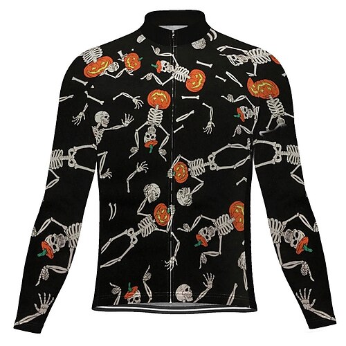 21Grams Men's Cycling Jersey Long Sleeve Bike Jersey Top with 3 Rear Pockets Mountain Bike MTB Road Bike Cycling Breathable Quick Dry Moisture Wicking Reflective Strips Black Halloween Spandex Sports
21Grams Men's Cycling Jersey Long Sleeve Bike Jersey Top with 3 Rear Pockets Mountain Bike MTB Road Bike Cycling Breathable Quick Dry Moisture Wicking Reflective Strips Black Halloween Spandex Sports