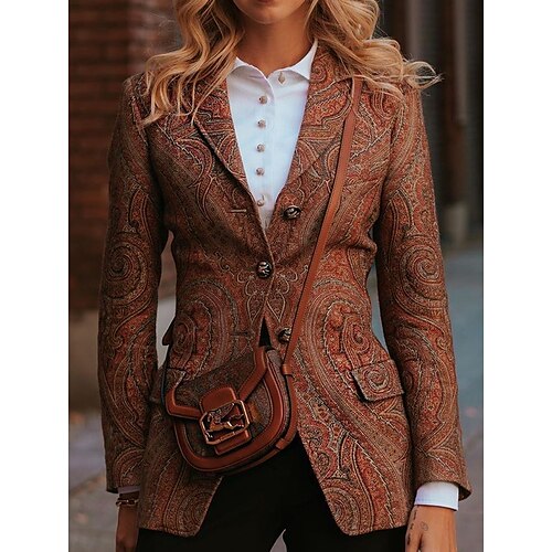 Women's Blazer Comfortable Street Casual Daily Casual Daily Pocket Print Single Breasted Turndown Casual Street Style Print Regular Fit Outerwear Long Sleeve Winter Fall Wine S M L XL XXL 3XL
Women's Blazer Comfortable Street Casual Daily Casual Daily Pocket Print Single Breasted Turndown Casual Street Style Print Regular Fit Outerwear Long Sleeve Winter Fall Wine S M L XL XXL 3XL