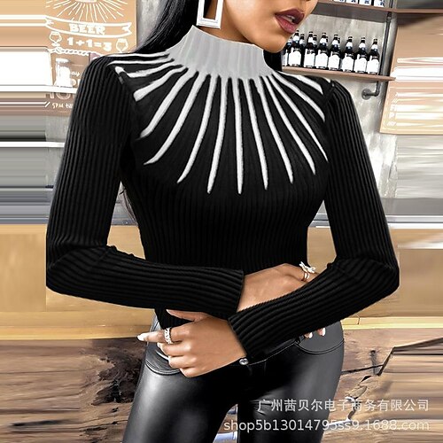 2020 Europe And The United States New Thickened Turtleneck Sweater Slim Fit And Thin Contrast Color Bottoming Knitted Sweater Women's All-Match
2020 Europe And The United States New Thickened Turtleneck Sweater Slim Fit And Thin Contrast Color Bottoming Knitted Sweater Women's All-Match