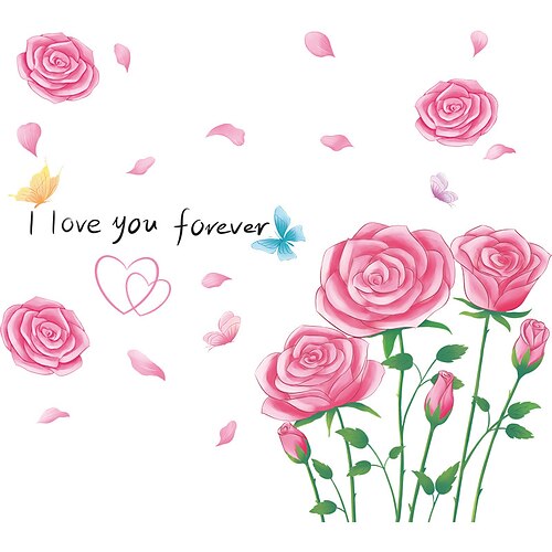 Pink Roses Wall Stickers Bedroom / Living Room Removable / Pre-pasted PVC Home Decoration Wall Decal 2pcs
Pink Roses Wall Stickers Bedroom / Living Room Removable / Pre-pasted PVC Home Decoration Wall Decal 2pcs