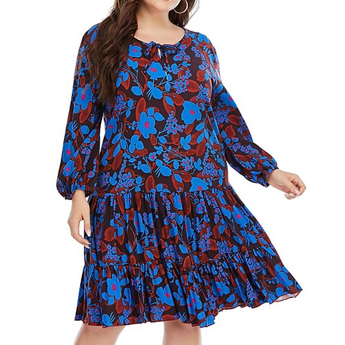 Women's Plus Size Casual Dress Floral Crew Neck Long Sleeve Fall Winter Casual Knee Length Dress Causal Daily Dress
Women's Plus Size Casual Dress Floral Crew Neck Long Sleeve Fall Winter Casual Knee Length Dress Causal Daily Dress