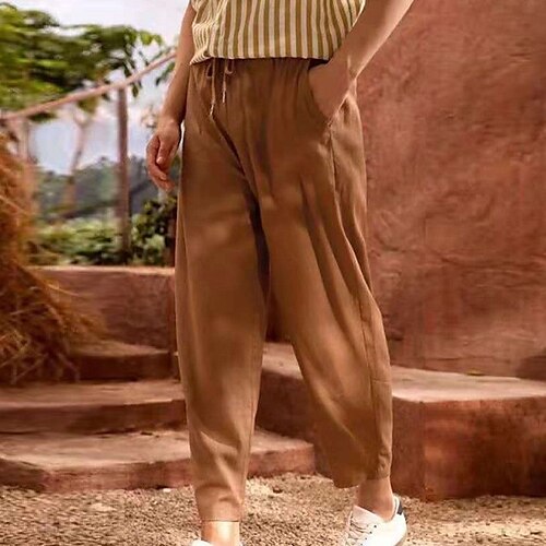 Men's Linen Pants Trousers Casual Pants Pocket Drawstring Elastic Waist Solid Colored Comfort Soft Daily Holiday Streetwear Linen / Cotton Blend Stylish Classic Brown Micro-elastic / Spring
Men's Linen Pants Trousers Casual Pants Pocket Drawstring Elastic Waist Solid Colored Comfort Soft Daily Holiday Streetwear Linen / Cotton Blend Stylish Classic Brown Micro-elastic / Spring
