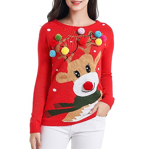 Damen Strickwaren Gehäkelt Stricken Strick Tier Rundhalsausschnitt Stilvoll Casual Weihnachten Täglich Winter Herbst Rote Schwarz S / Langarm
Damen Strickwaren Gehäkelt Stricken Strick Tier Rundhalsausschnitt Stilvoll Casual Weihnachten Täglich Winter Herbst Rote Schwarz S / Langarm