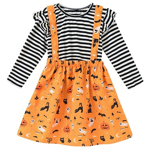 Kids Girls' Halloween T-shirt Skirt Clothing Set 2 Pieces Long Sleeve Purple Yellow Cartoon Pumpkin Ghost Vacation Casual Sweet 2-6 Years
Kids Girls' Halloween T-shirt Skirt Clothing Set 2 Pieces Long Sleeve Purple Yellow Cartoon Pumpkin Ghost Vacation Casual Sweet 2-6 Years