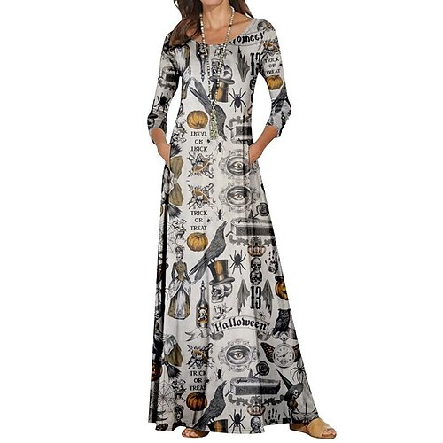 Women's Casual Dress T Shirt Dress Tee Dress Maxi long Dress Beige Long Sleeve Letter Pumpkin Ghost Print Fall Winter Crew Neck Stylish Casual 2022 2XS XS S M L XL 2XL 3XL 4XL / Cotton
Women's Casual Dress T Shirt Dress Tee Dress Maxi long Dress Beige Long Sleeve Letter Pumpkin Ghost Print Fall Winter Crew Neck Stylish Casual 2022 2XS XS S M L XL 2XL 3XL 4XL / Cotton