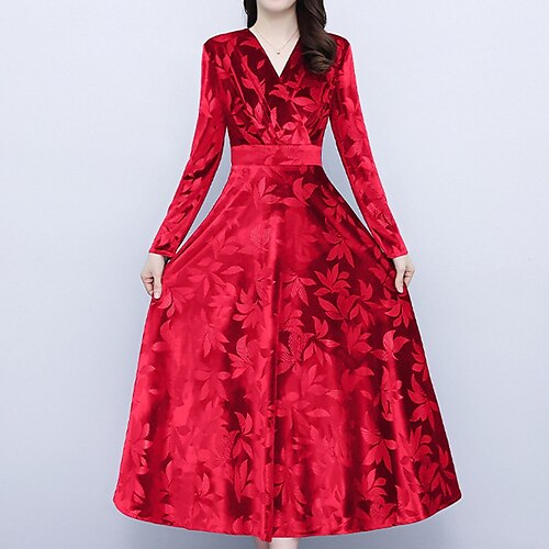 Women's Velvet Dress A Line Dress Maxi long Dress Purple Red Long Sleeve Floral Print Fall Winter V Neck Casual 2022 M L XL 2XL 3XL
Women's Velvet Dress A Line Dress Maxi long Dress Purple Red Long Sleeve Floral Print Fall Winter V Neck Casual 2022 M L XL 2XL 3XL