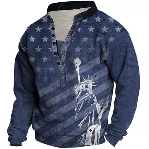 Men's Unisex Sweatshirt Pullover Button Up Hoodie Blue Standing Collar Graphic Prints National Flag Print Casual Daily Sports 3D Print Streetwear Designer Casual Spring & Fall Clothing Apparel
Men's Unisex Sweatshirt Pullover Button Up Hoodie Blue Standing Collar Graphic Prints National Flag Print Casual Daily Sports 3D Print Streetwear Designer Casual Spring & Fall Clothing Apparel