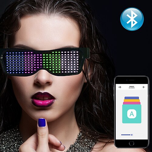 bluetooth app led occhiali personalizzabili occhiali luminosi app controllo occhiali mano fai da te testo graffiti animazione ritmo applicabile alle feste festival halloween (4 colori)
bluetooth app led occhiali personalizzabili occhiali luminosi app controllo occhiali mano fai da te testo graffiti animazione ritmo applicabile alle feste festival halloween (4 colori)