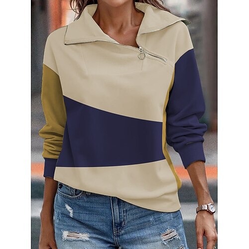 Women's Sweatshirt Pullover Color Block Quarter Zip Print Daily Sports 3D Print Active Streetwear Clothing Apparel Hoodies Sweatshirts Khaki
Women's Sweatshirt Pullover Color Block Quarter Zip Print Daily Sports 3D Print Active Streetwear Clothing Apparel Hoodies Sweatshirts Khaki