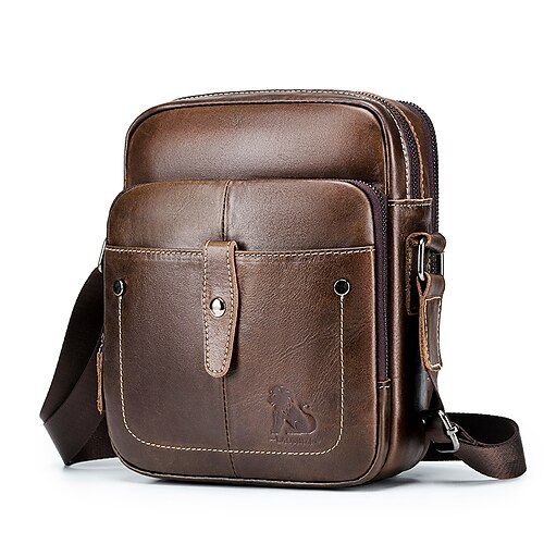 Men's Unisex Messenger Bag Cowhide Zipper Solid Color Outdoor Daily Dark Brown Black
Men's Unisex Messenger Bag Cowhide Zipper Solid Color Outdoor Daily Dark Brown Black